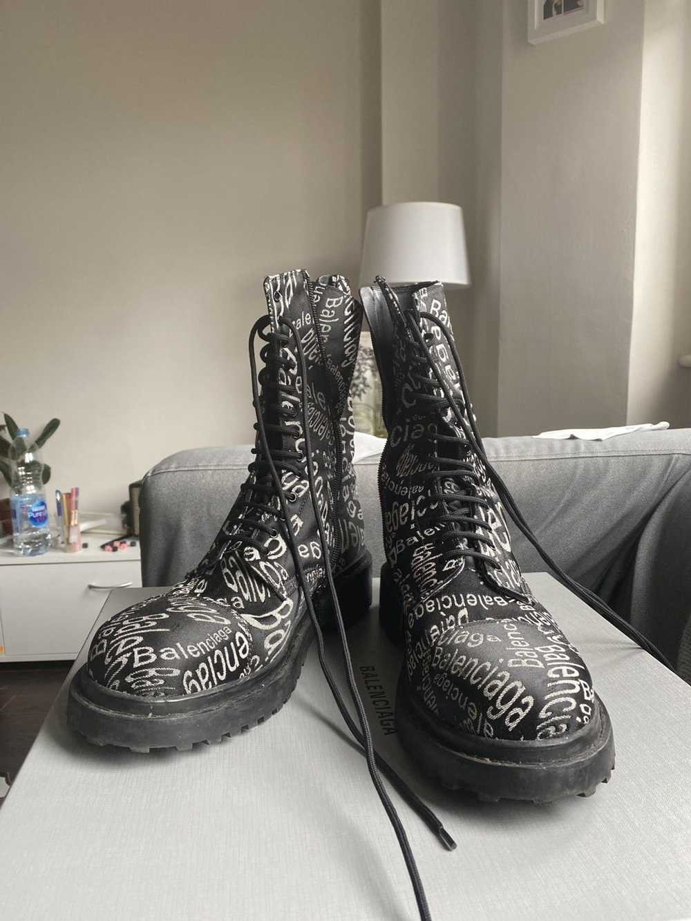 Balenciaga BALENCIAGA WAVE LOGO COMBAT BOOTS - image 6