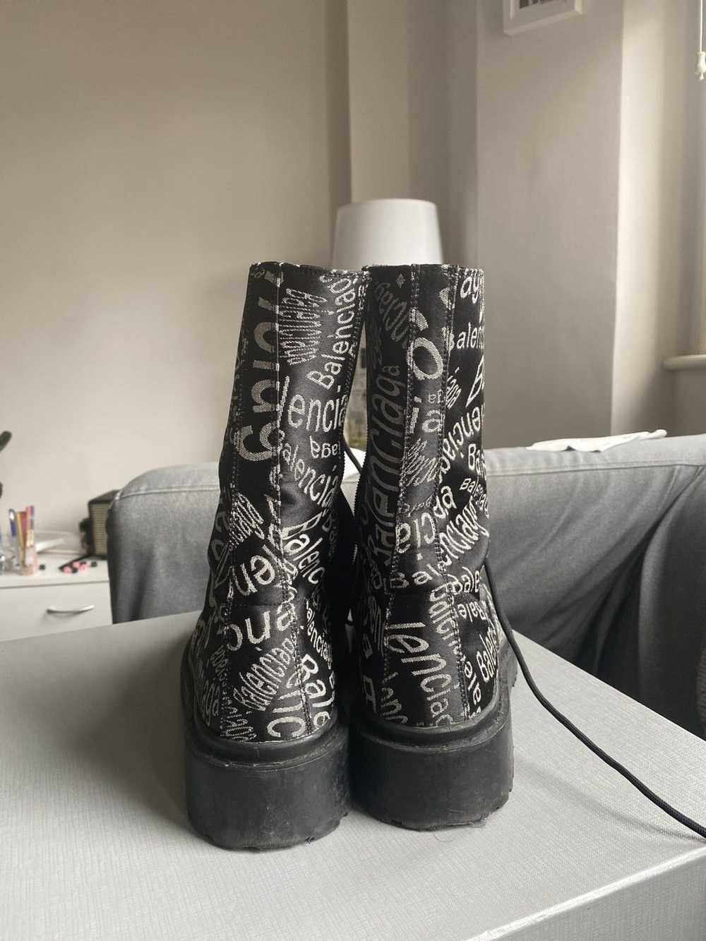 Balenciaga BALENCIAGA WAVE LOGO COMBAT BOOTS - image 7