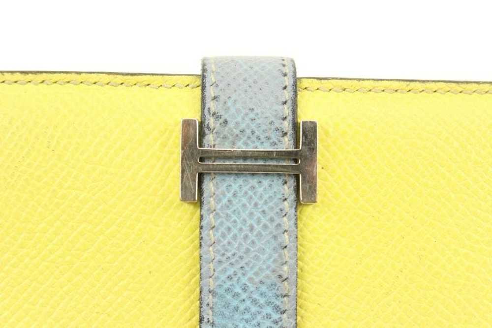 Hermes Hermès Yellow x Blue Epsom Leather Long Bi… - image 8