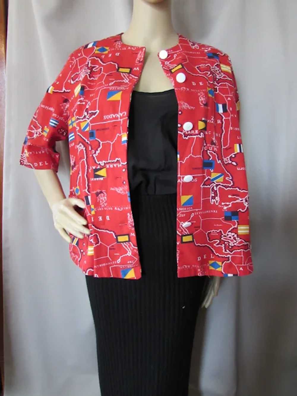 SALE Fun Vintage Boxy Jacket in Cherry Red with M… - image 2