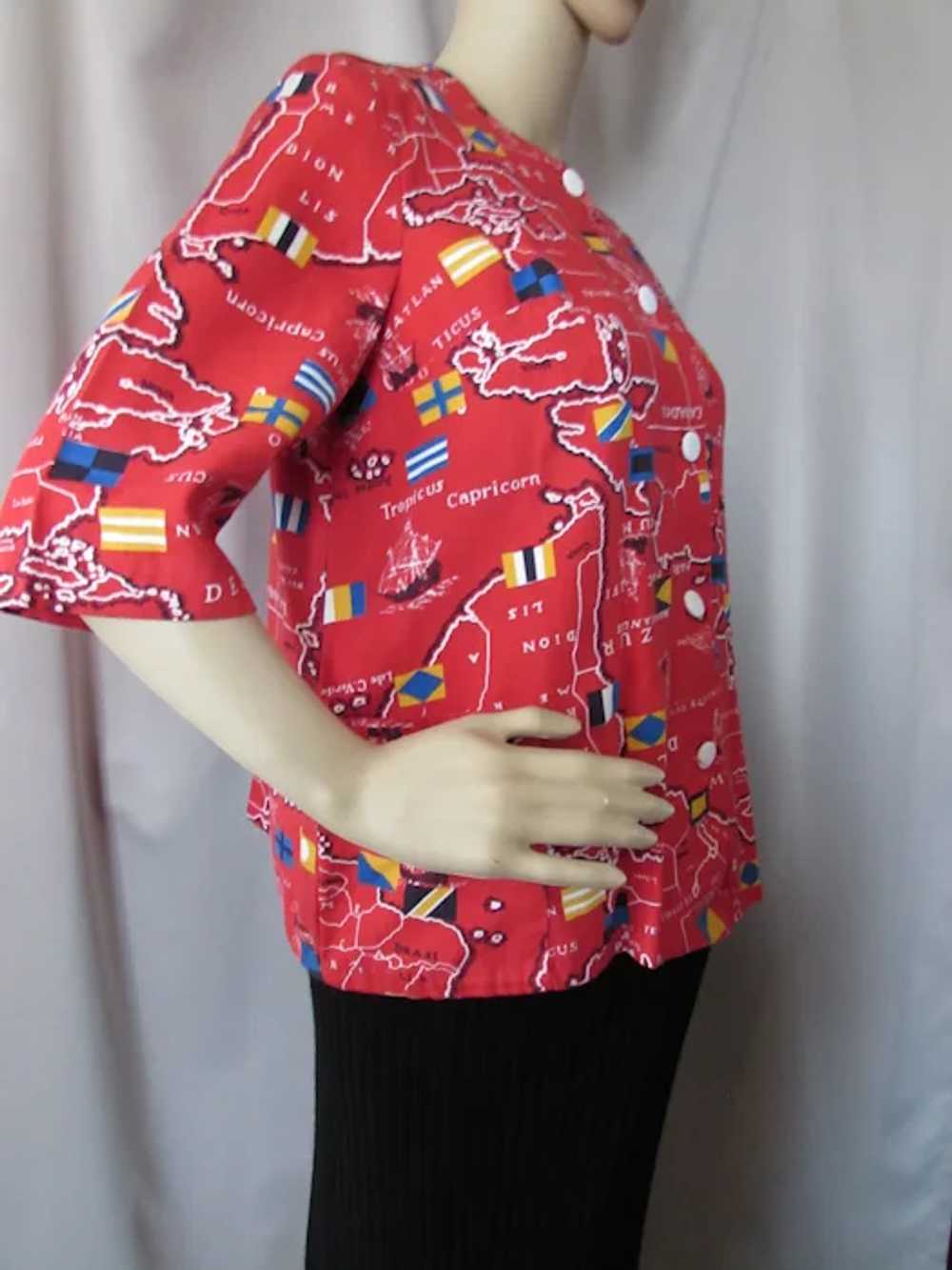 SALE Fun Vintage Boxy Jacket in Cherry Red with M… - image 3