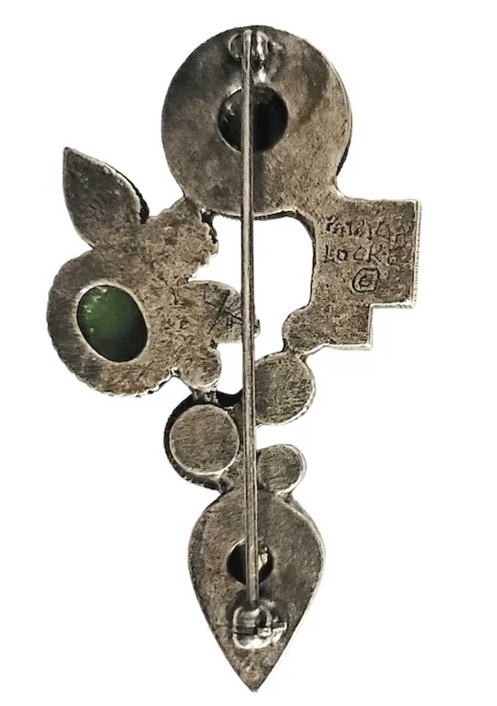 Patricia Locke Silver Tone Multi Gemstone Brooch,… - image 4