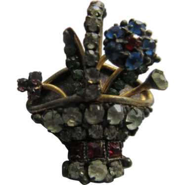 Vintage czech flower pin - Gem