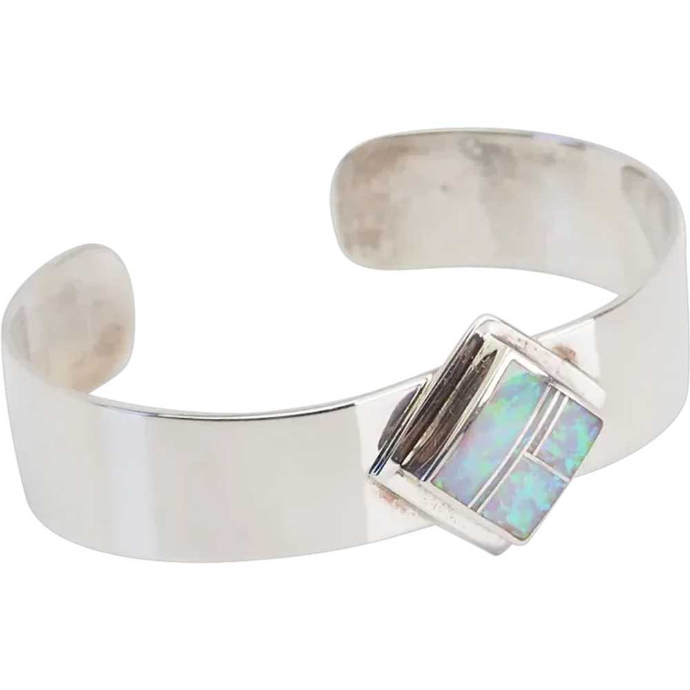 Sterling silver opal modern bracelet by Charles W… - image 1