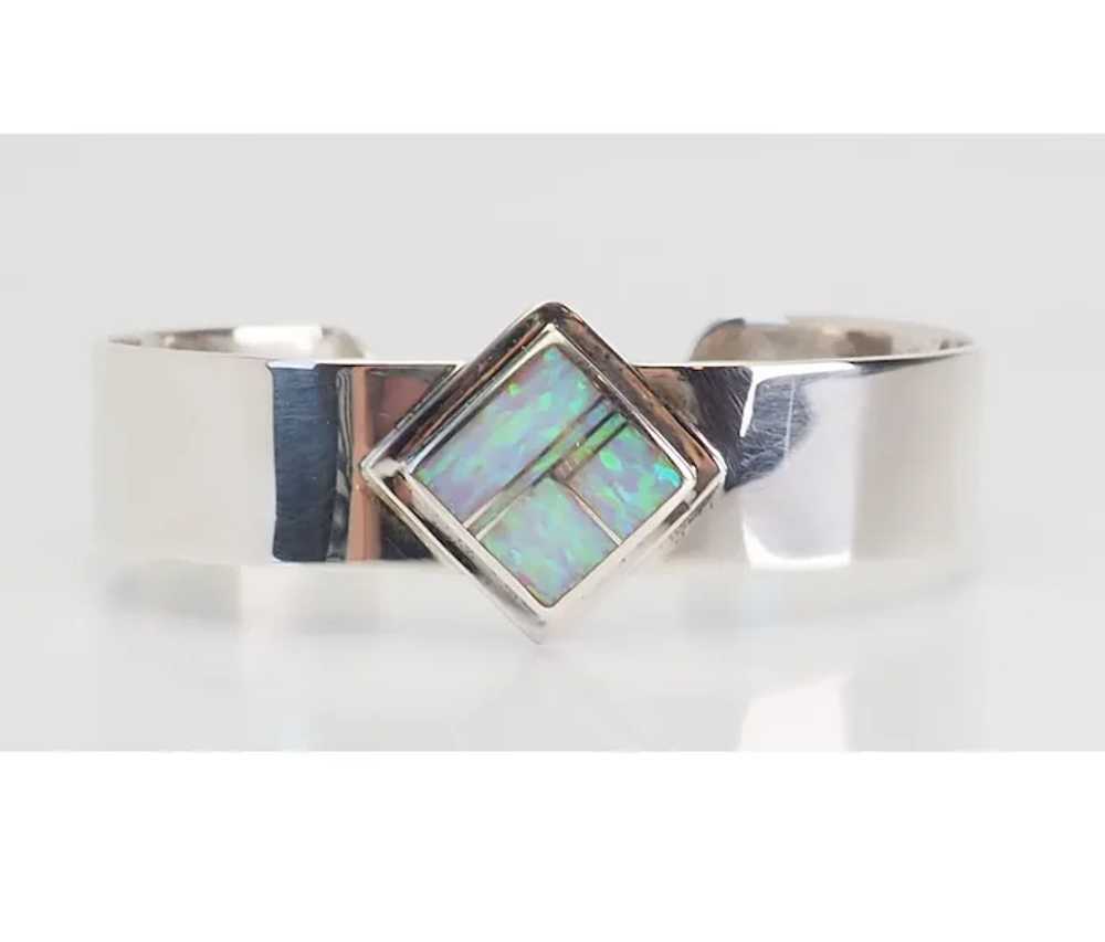 Sterling silver opal modern bracelet by Charles W… - image 2