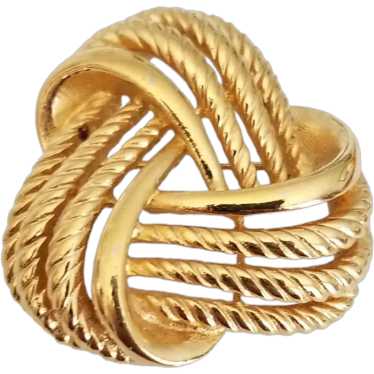 Napier Gold Tone Vintage Love Knot Brooch Pin, Si… - image 1