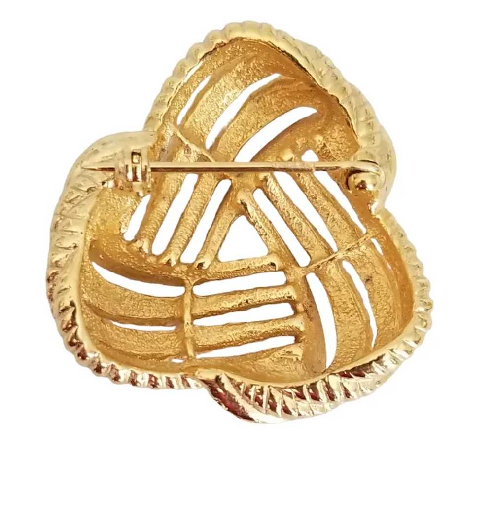 Napier Gold Tone Vintage Love Knot Brooch Pin, Si… - image 5
