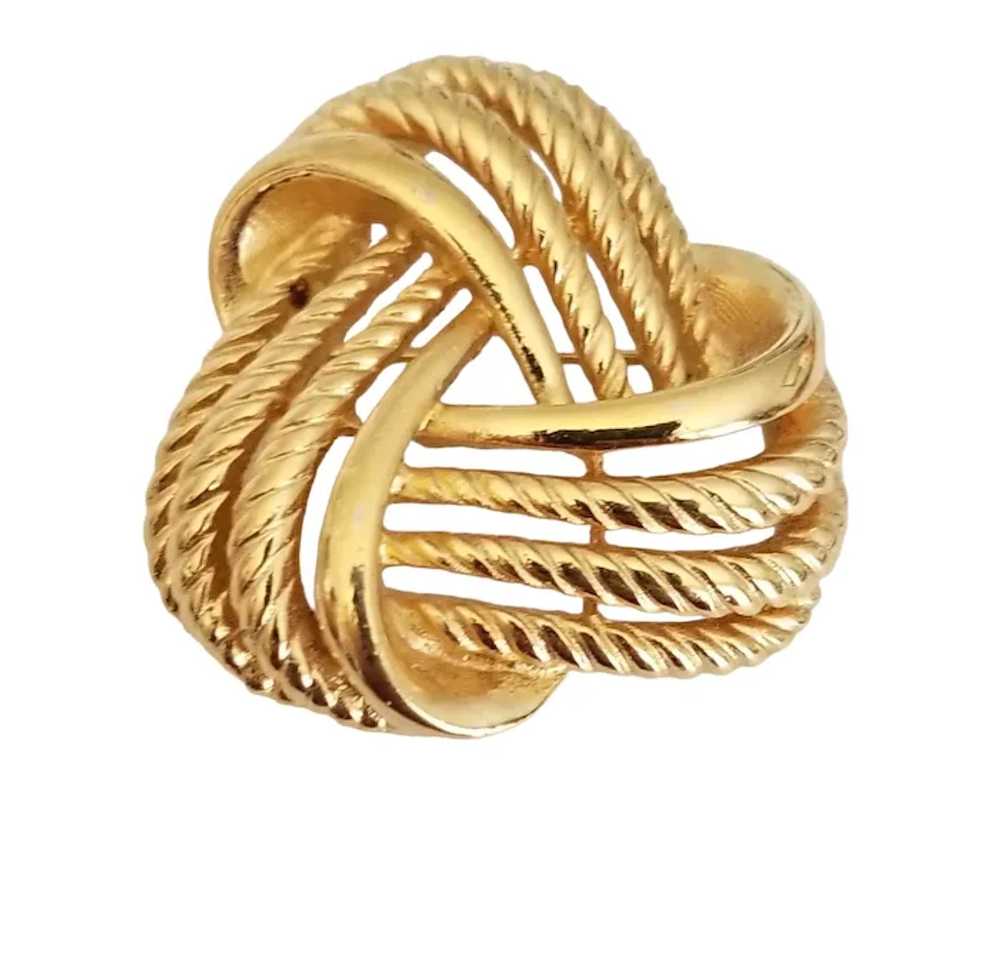 Napier Gold Tone Vintage Love Knot Brooch Pin, Si… - image 8