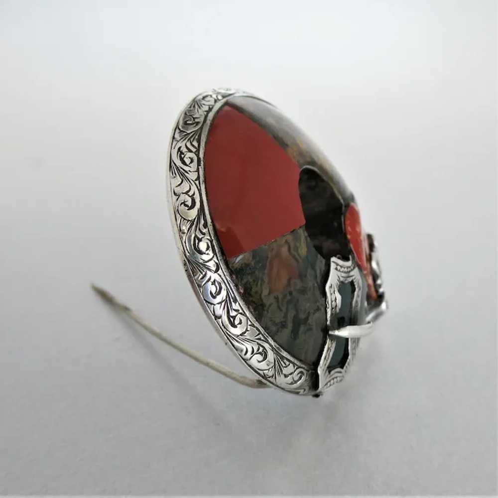 Antique Victorian Beautiful Sterling Silver Jaspa… - image 3