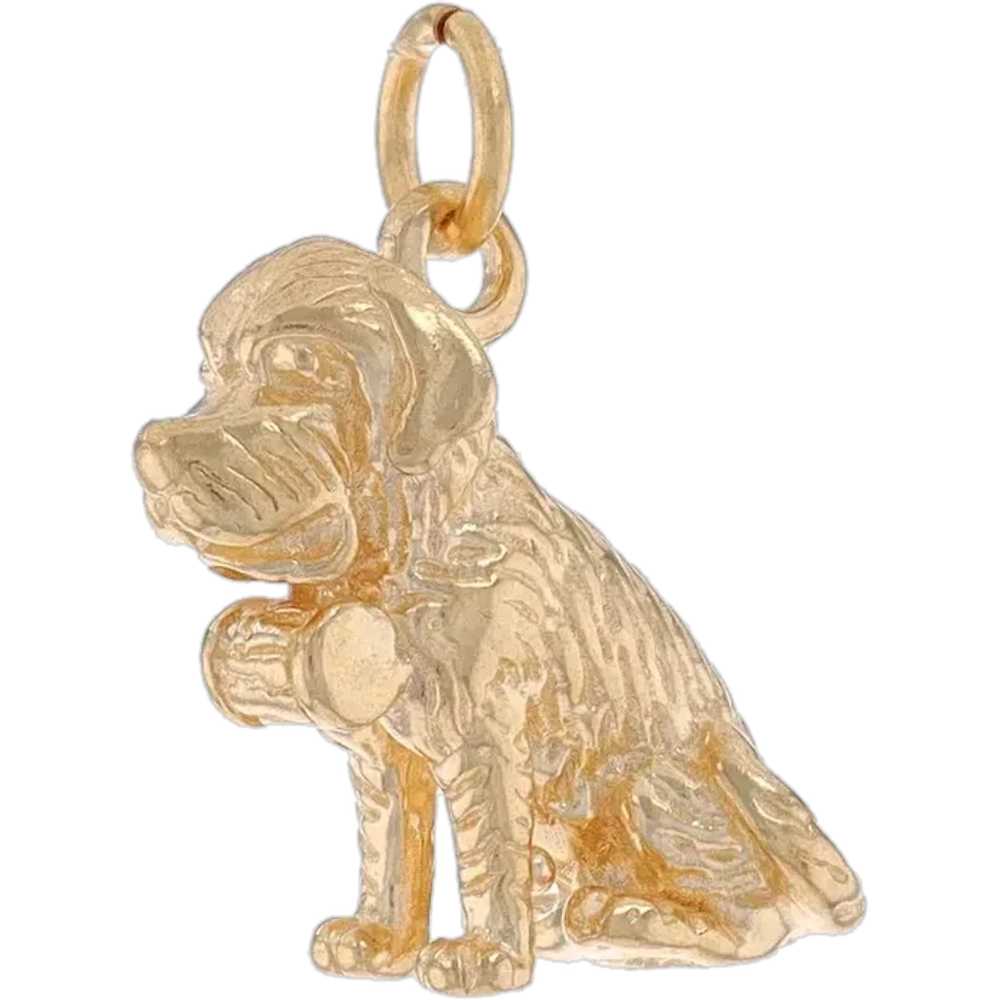 Yellow Gold Saint Bernard Dog Charm - 14k Alpine … - image 1