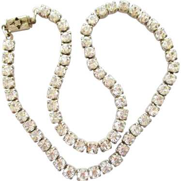 Sterling Crystal Rhinestone Choker Necklace - image 1