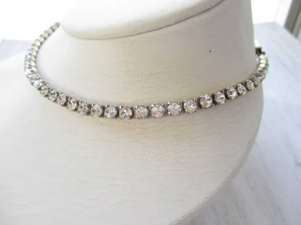 Sterling Crystal Rhinestone Choker Necklace - image 3