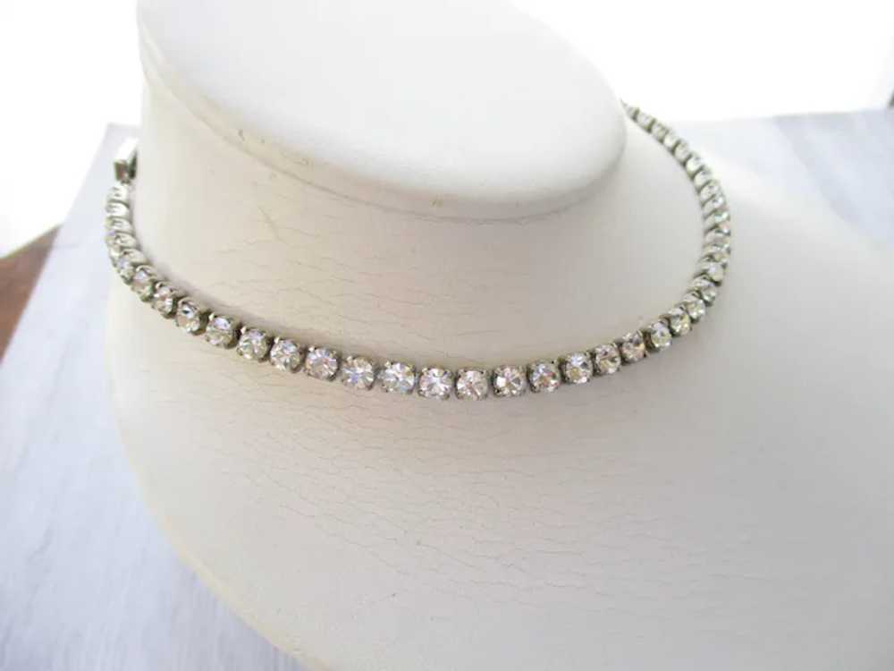 Sterling Crystal Rhinestone Choker Necklace - image 5