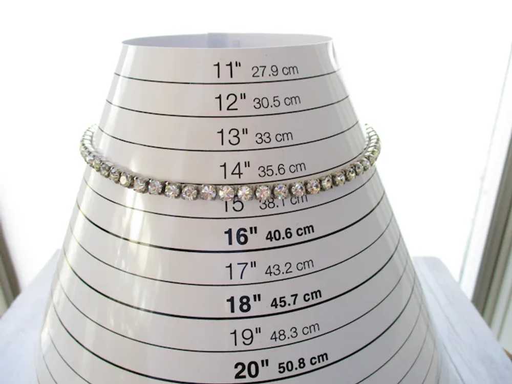 Sterling Crystal Rhinestone Choker Necklace - image 7