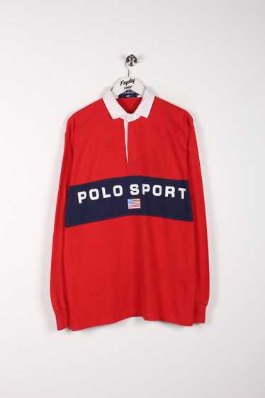 90's Polo Sport Rugby Shirt Red Large