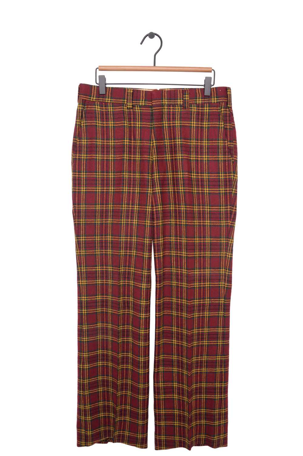 Plaid Flare Trousers - image 1