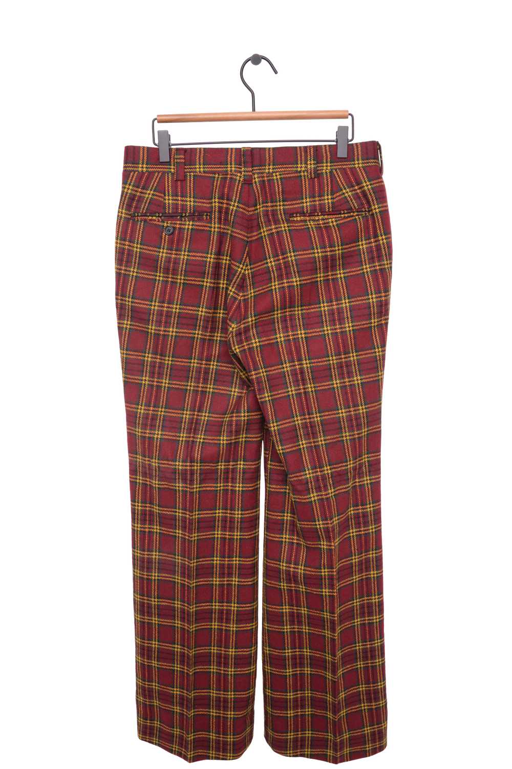 Plaid Flare Trousers - image 2