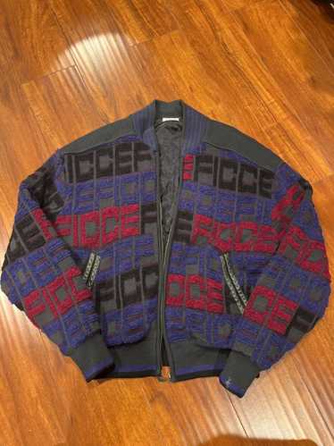 Yoshiyuki Konishi Ficce logo stitched wool bomber - image 1