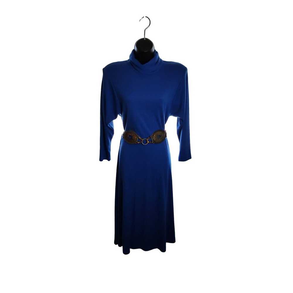 Vintage 1980's Joni Blair Blue Midi Dress - image 1