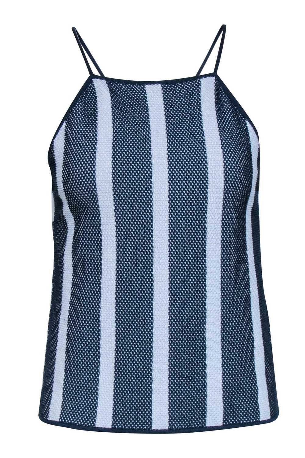 Club Monaco - Navy & White Stripe Knitted Tank To… - image 1