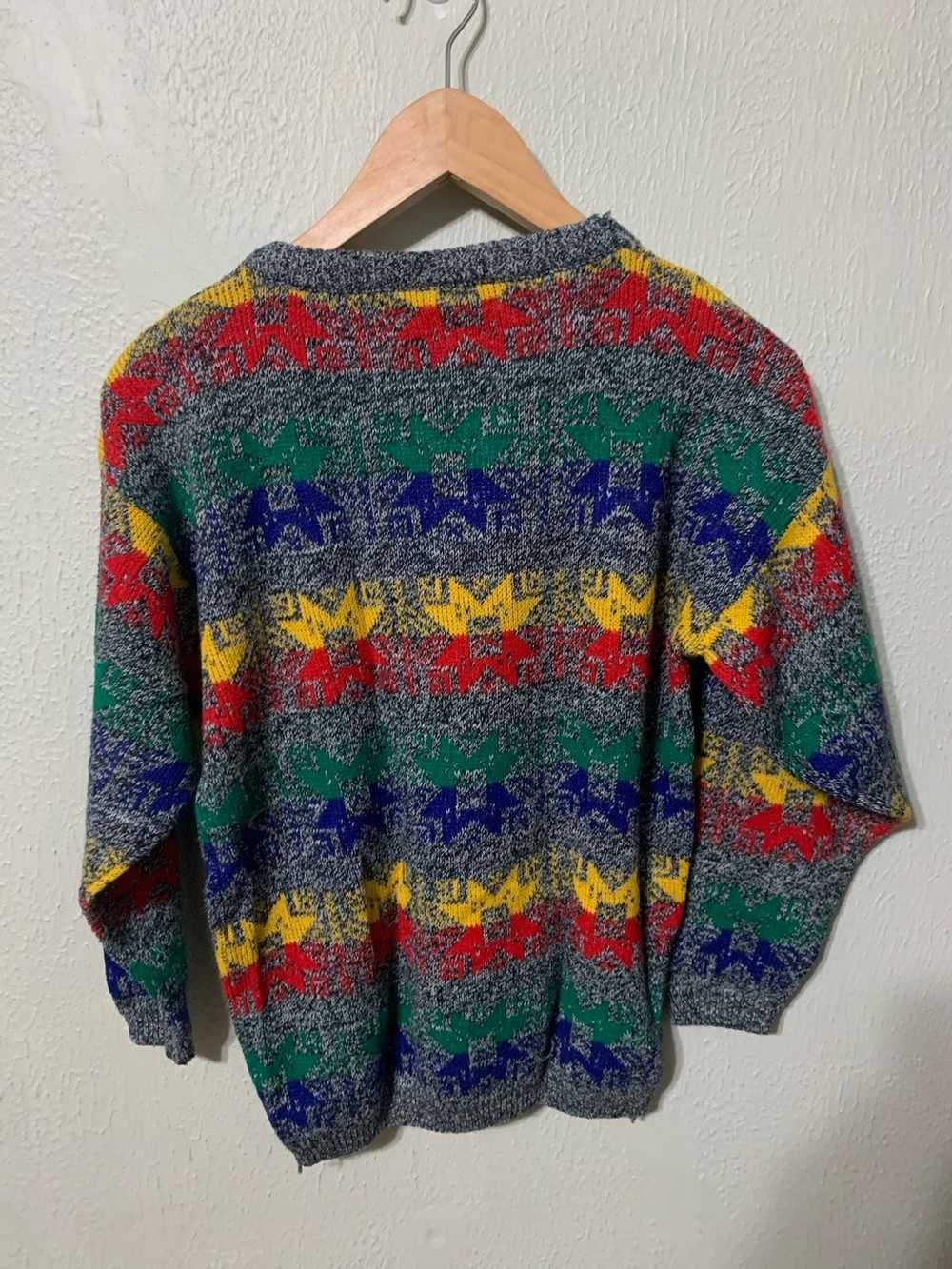 Coloured Cable Knit Sweater × Vintage Vintage Rai… - image 3