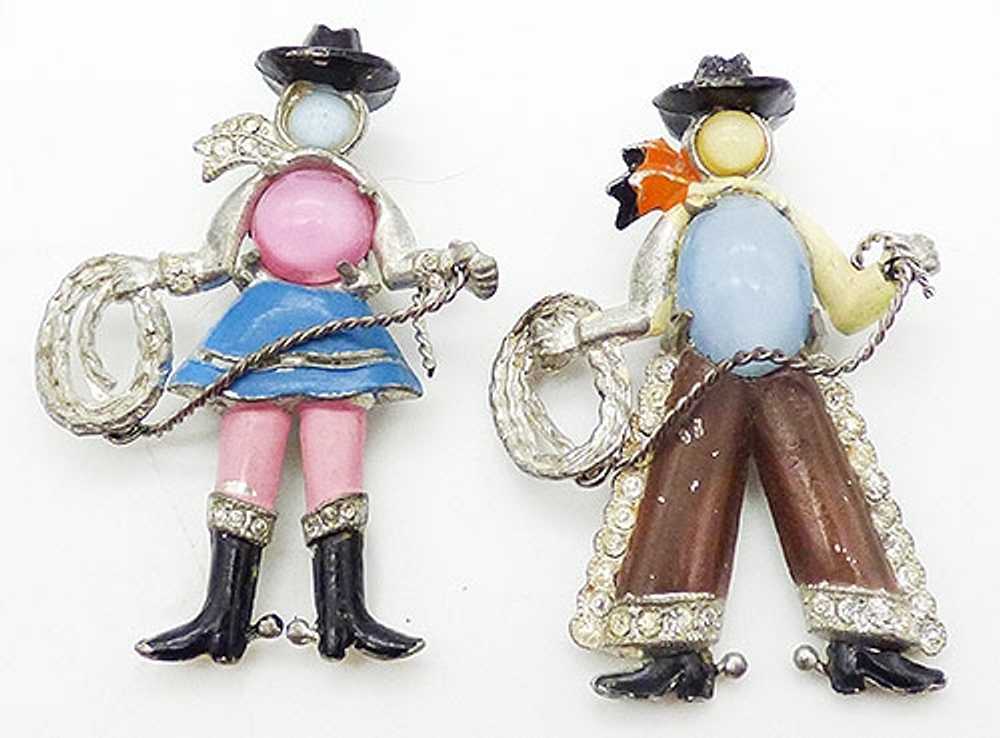 Coro Cowboy and Cowgirl Fur Clips Set - image 1