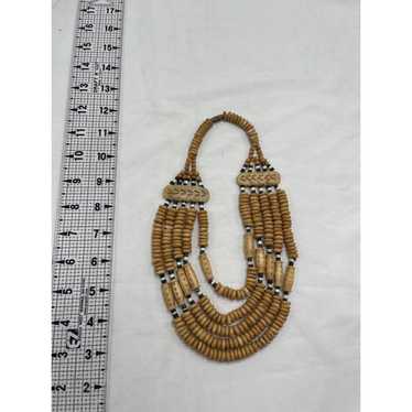 Handmade VTG hand carved bone necklace