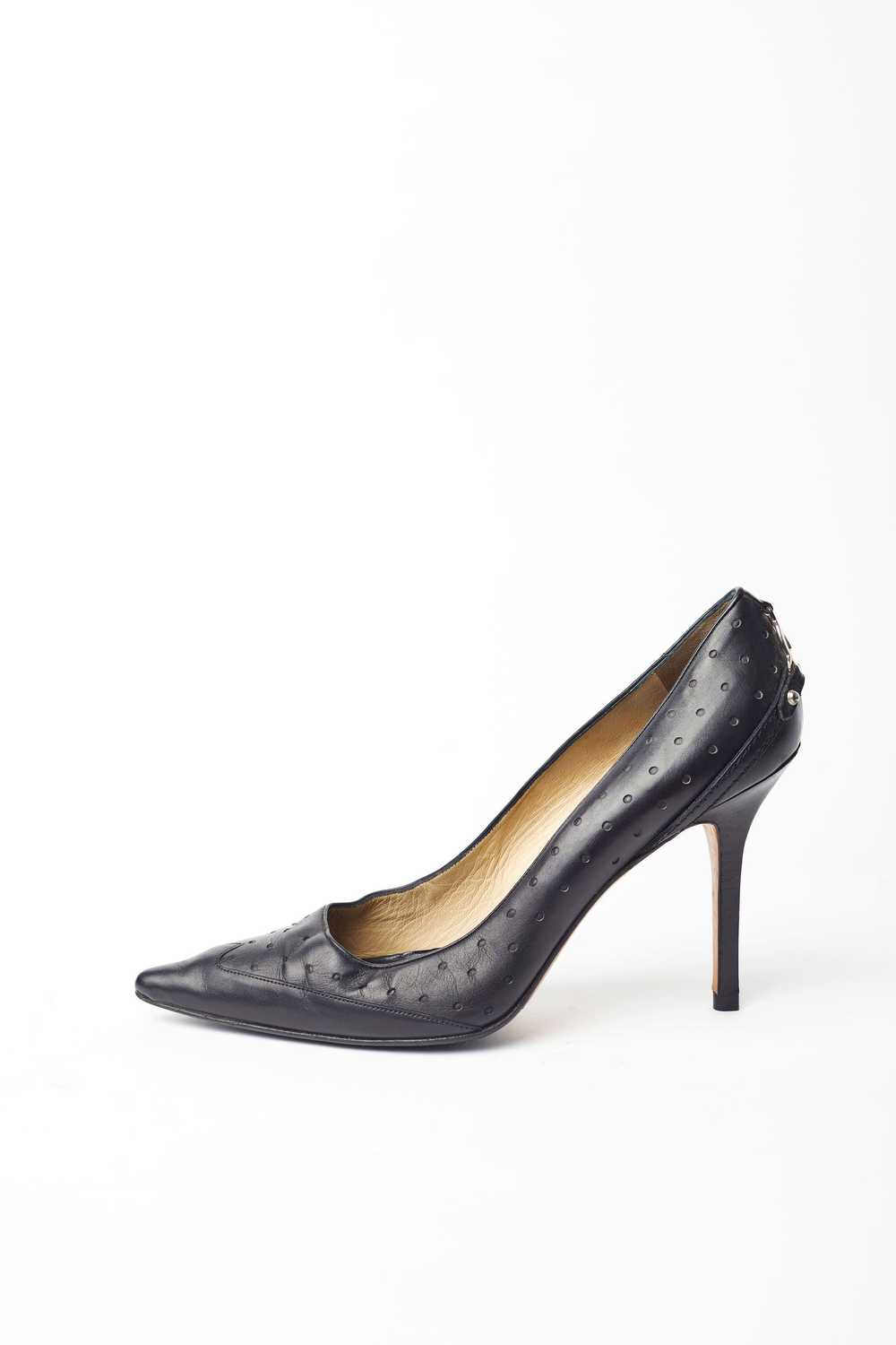 Gucci Y2K Tom Ford perforated leather logo pumps - image 4