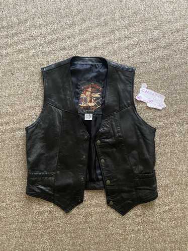 Vintage vintage Italian leather vest