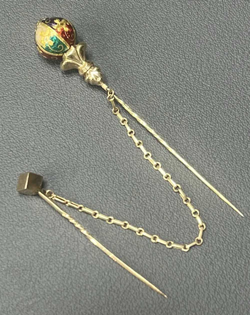 Victorian Austrian Empire 14k Gold Double Stick P… - image 5