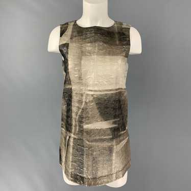 Marni Taupe Silver Silk & Linen Textured Sleeveles