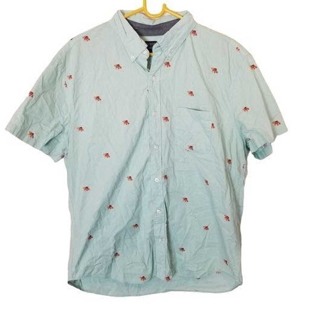 J.Crew J.Crew XL Crab Print Button Down Short Sle… - image 1