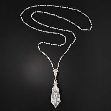 Art Deco Diamond Lorgnette Necklace