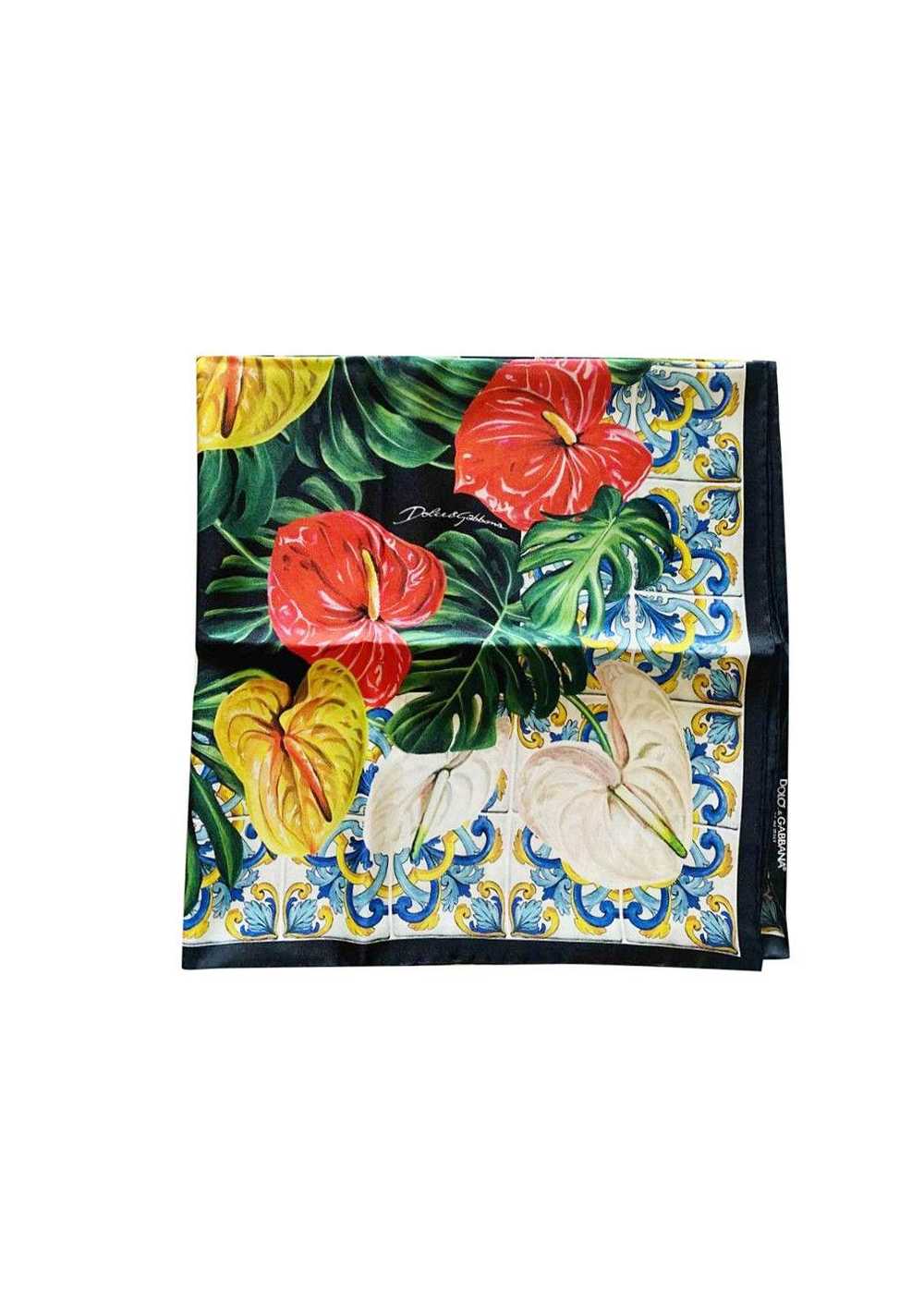 Dolce & Gabbana Jungle Tropical Flower Printed Si… - image 1