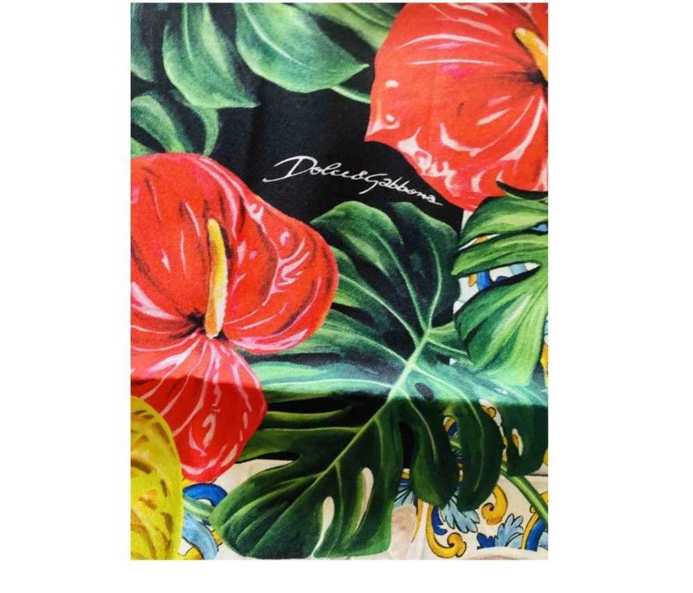 Dolce & Gabbana Jungle Tropical Flower Printed Si… - image 5