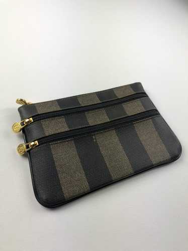Fendi Fendi striped leather zippy pouch