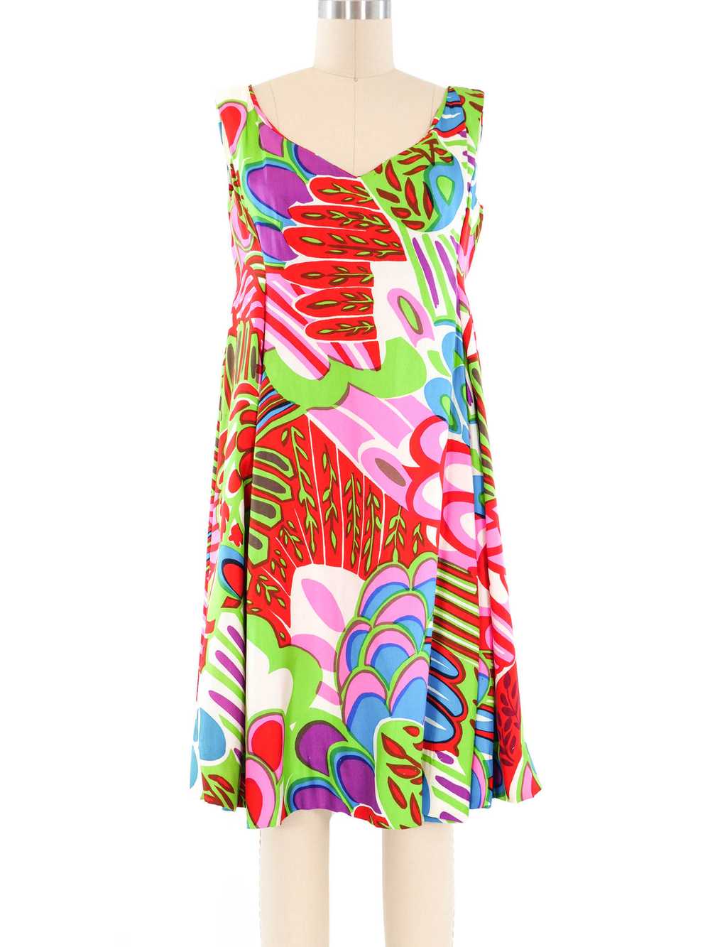 1960's Graphic Printed Dress - image 1