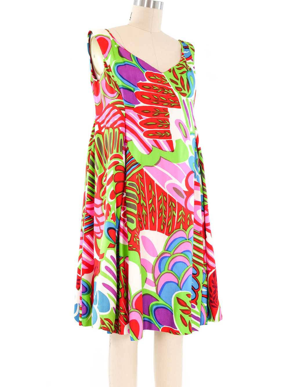 1960's Graphic Printed Dress - image 3