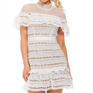 Self portrait frill 2025 contrast mini dress