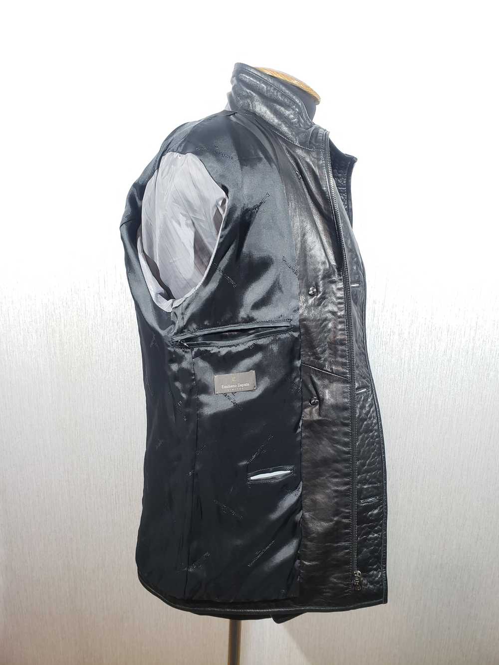 Designer × Leather Jacket Luxury black leather ja… - image 9