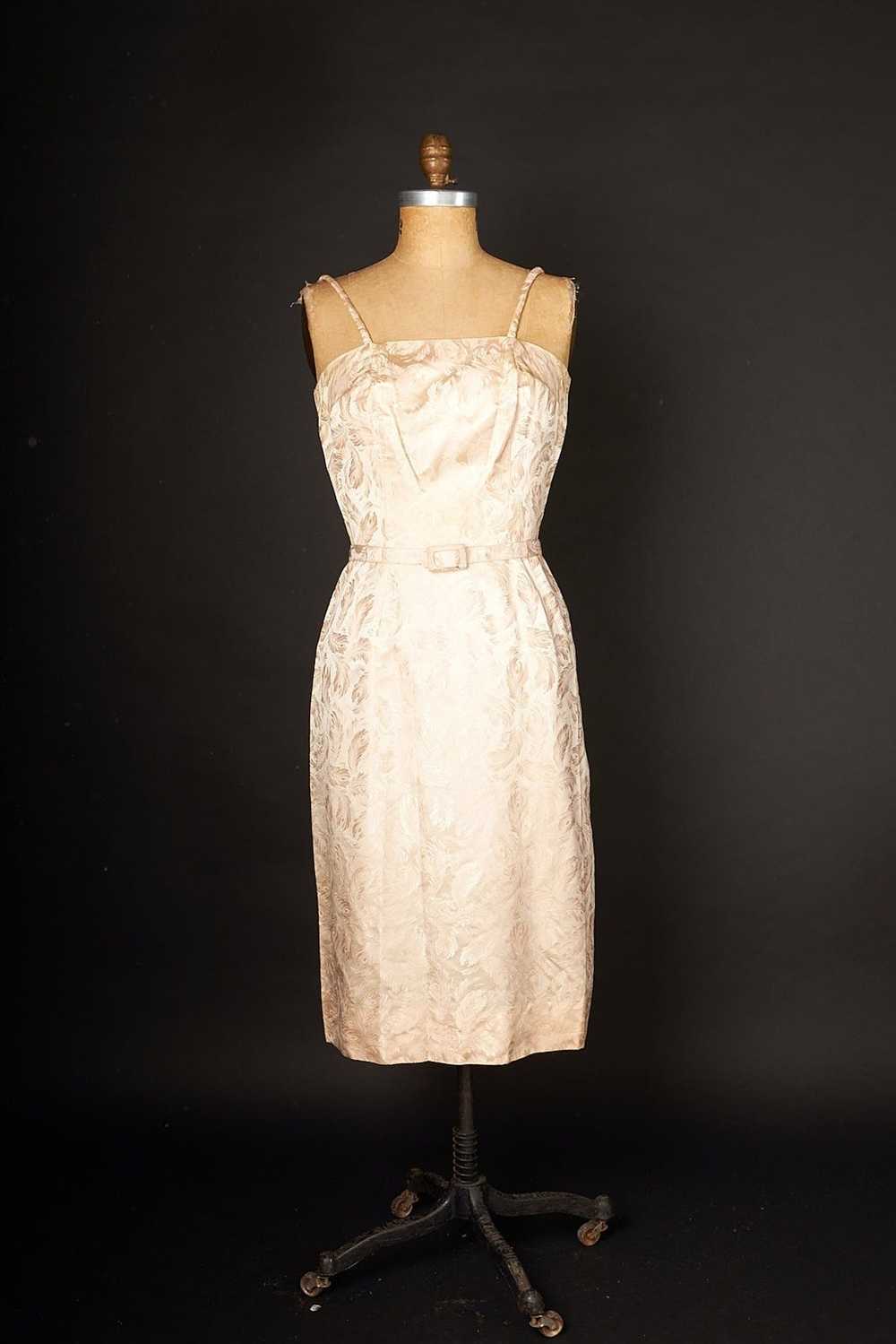 Vintage 1960s Pink Brocade Wiggle Dress - image 6