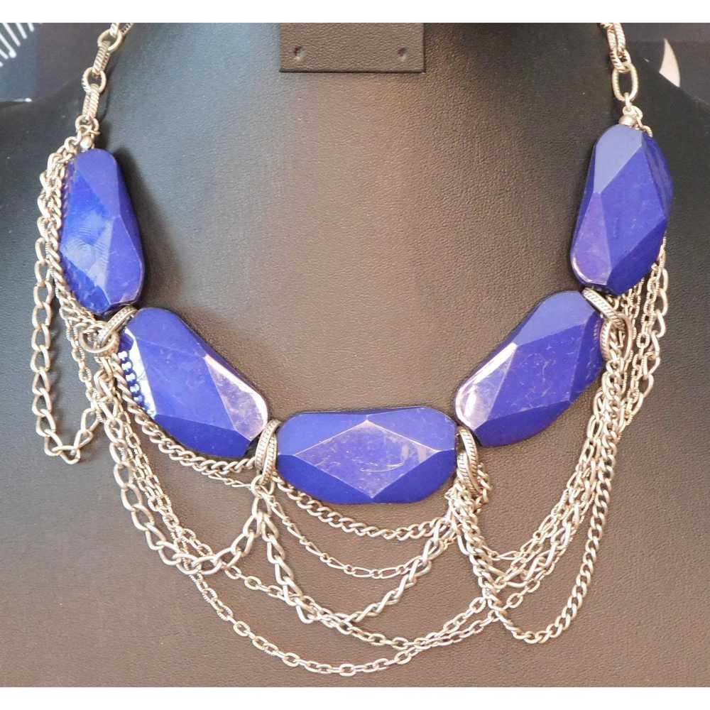 Other Chunky Blue Abstract Necklace - image 1