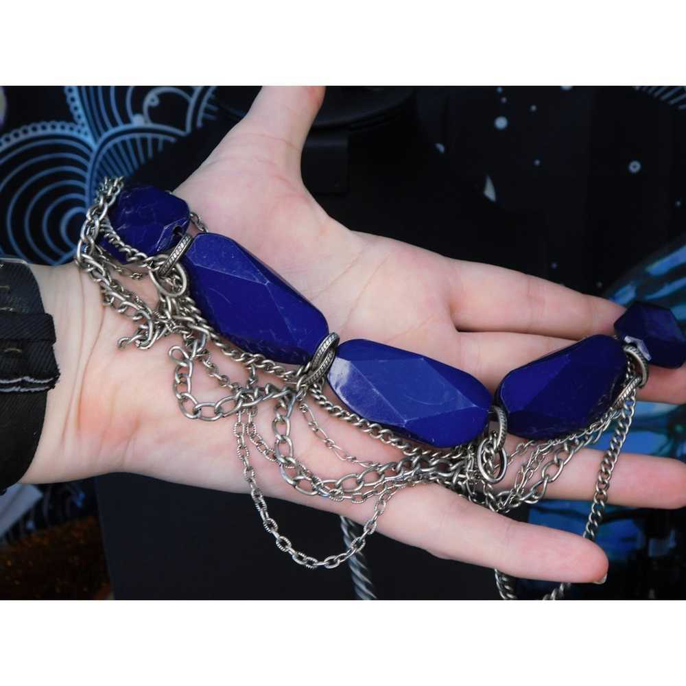 Other Chunky Blue Abstract Necklace - image 2