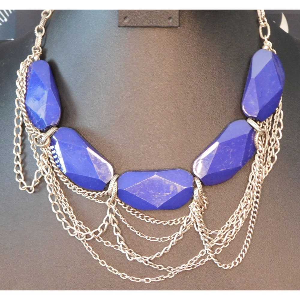 Other Chunky Blue Abstract Necklace - image 3