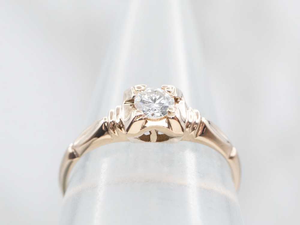 Lovely Rose Gold Diamond Solitaire Engagement Ring - image 4