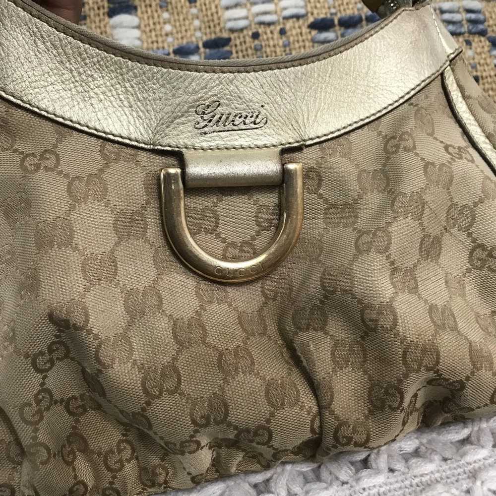 Gucci × Vintage GUCCI GG ABBEY Authentic Beige Go… - image 3