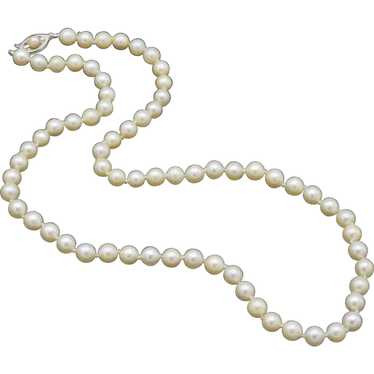 Vintage 14K White Gold 5-5.5 mm Sea Pearl Beaded … - image 1