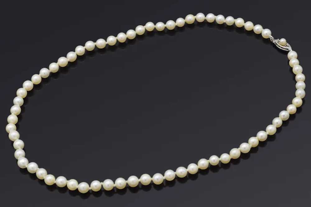 Vintage 14K White Gold 5-5.5 mm Sea Pearl Beaded … - image 2