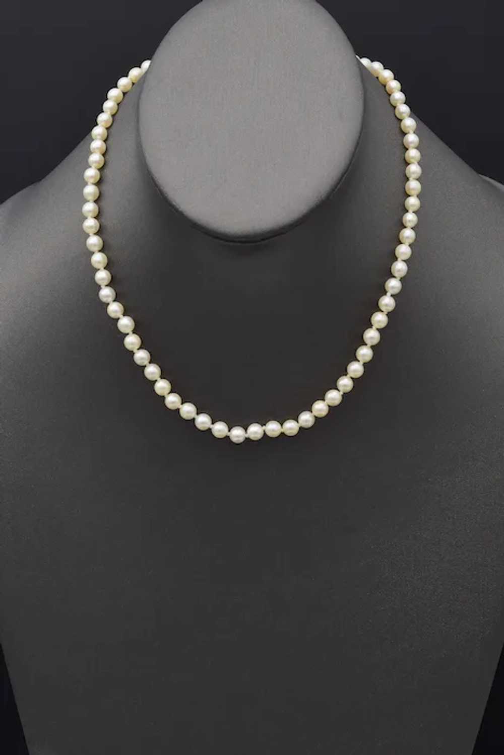 Vintage 14K White Gold 5-5.5 mm Sea Pearl Beaded … - image 4