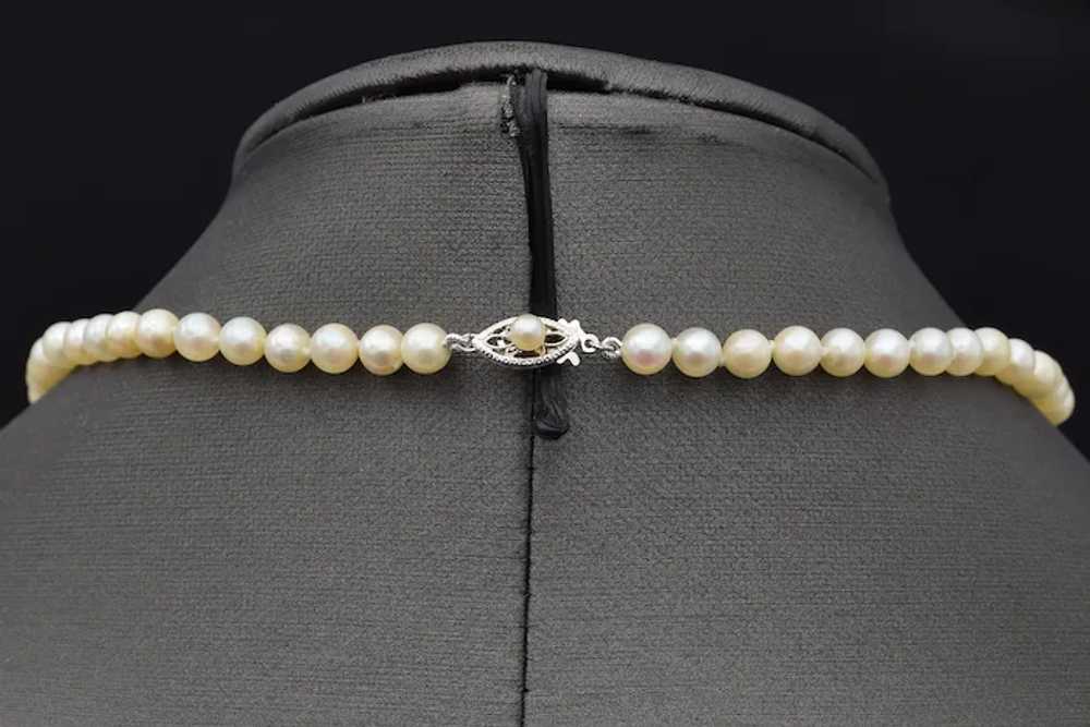 Vintage 14K White Gold 5-5.5 mm Sea Pearl Beaded … - image 5